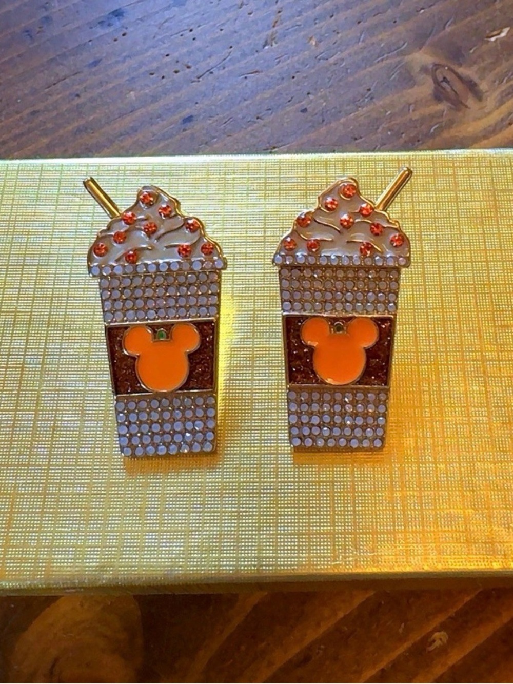 Disney x BaubleBar Mickey Latte Statement Earrings NWOT
